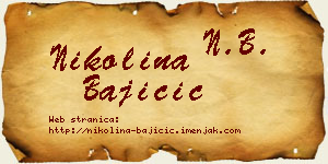Nikolina Bajičić vizit kartica